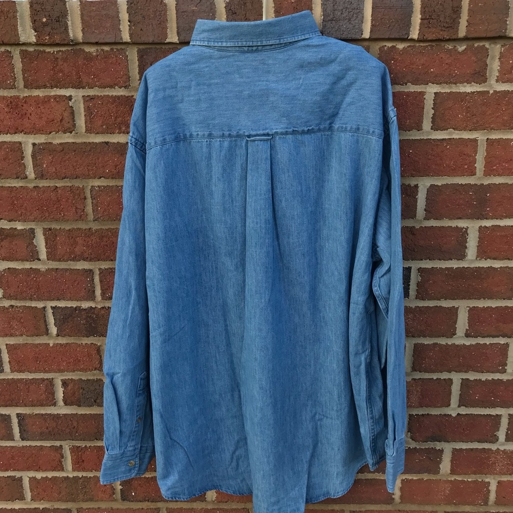 NWT Land’s End Blue Denim Button Down Shirt - Picture 3 of 6